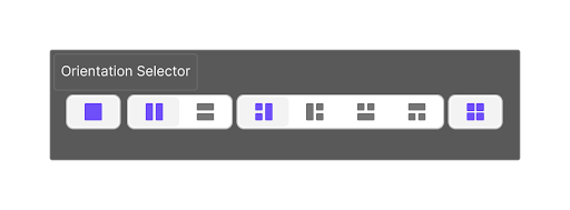 Multi-panel view showing a various orientations for display